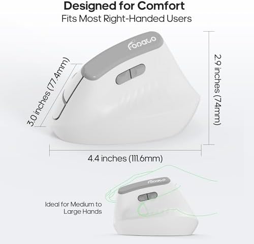 Ergonomic Vertical Mouse, Silent Wireless Bluetooth Mouse - Image 5