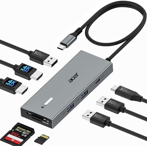 Acer USB-C Docking Station Dual Monitor, 9-in-1 Laptop Dock with 2 HDMI by Unknown