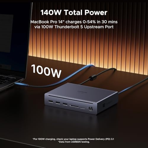 UGREEN Maxidok Thunderbolt 5 Docking Station, Triple 4K@144Hz, 3xTBT5 Port - Image 6