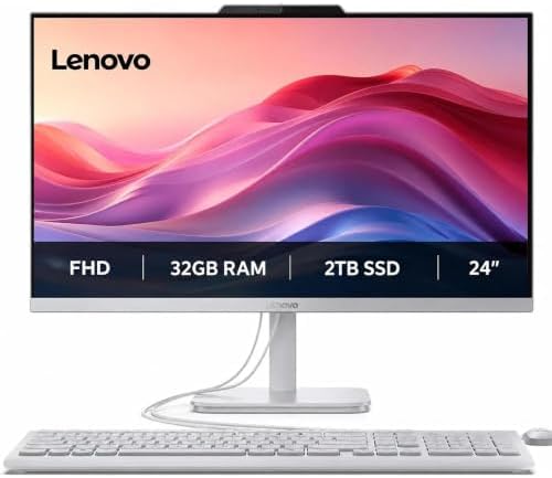 Lenovo IdeaCentre 24“ FHD All-in-One, 32GB RAM, 2TB SSD, Intel 4-Cores by Lenovo