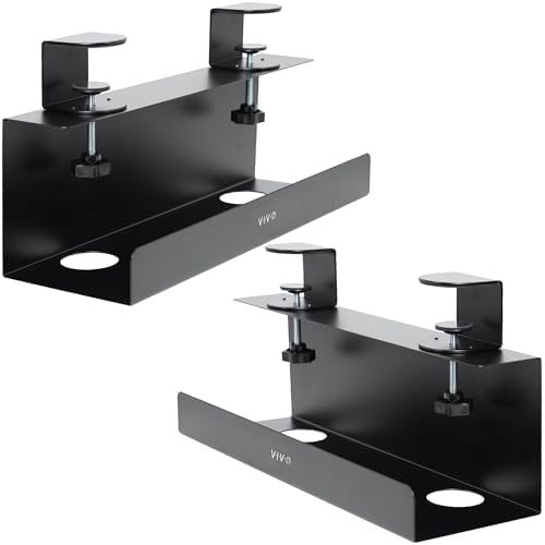 VIVO Black Clamp-on 17 in Cable Management Tray, 2 Pack, DESK-CM6L-2B by VIVO