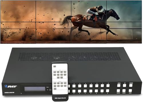 OREI 4K 8x8 Seamless HDMI Matrix Switch Video Wall Controller HDMI Processor Upto 4K 60hz 4:4:4 8-bit - HDMI 2.0, HDCP 2.2, 18 Gbps, UltaHD 4x2, 2x2, 1x4, 1x2, 4x1 Remote Control (UHDS-808VW) by OREI