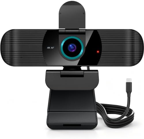 RUWBY Pro UHD 4K/30fps Webcam, External USB-C Web Camera for PC/Laptop by RUWBY