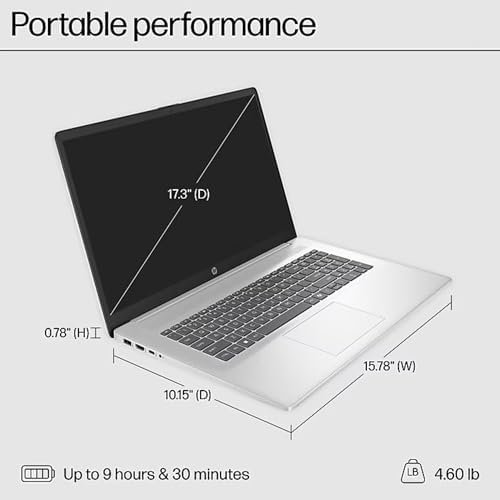 HP 17.3 Inch Business Laptop, Lifetime Microsoft 365 for The Web, Backlit Keyboard, Fingerprint Reader, Intel Core i5-1334U, 10-Core, 4.6GHz, 16GB RAM, 1TB SSD, Win 11, WiFi 6, Iris Xe Graphic - Image 7