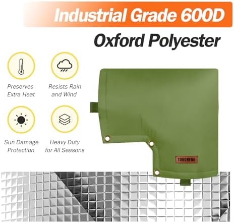 Backflow Preventer Insulation Cover for Vacuum Breaker, 13"W x 12"H, Green - Image 5