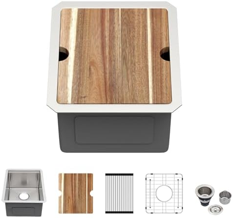 Kichae 13 Undermount Bar Sink Small Stainless Steel 16 Gauge Workstaion by Kichae