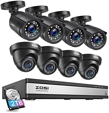 ZOSI 16CH 1080P Home Security Camera System, 8pcs 2MP CCTV Cameras, 2TB HDD by ZOSI
