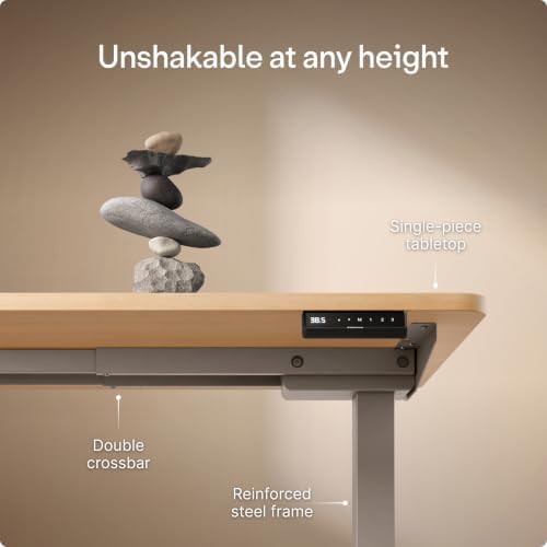 Desktronic HomePro Standing Desk 72x30 — Made in Europe, Ergonomic Sit Stand Home Office Desk, Electric Height Adjustable, Dual Motor, USB & USB-C Charging, Wobble-Free, Touchscreen, 3 Memory Presets - Image 3