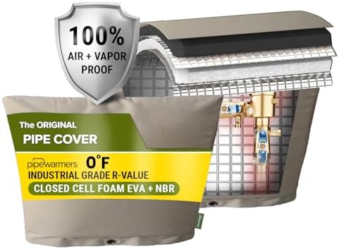 The Original Pipe Insulation Cover (5˚F) Winter Pipe Insulation (UV-Coated),Pump Cover, Sprinkler Irrigation Valve Cover, Backflow Preventer Freeze Protection (24W X 24H) by PipeWarmers