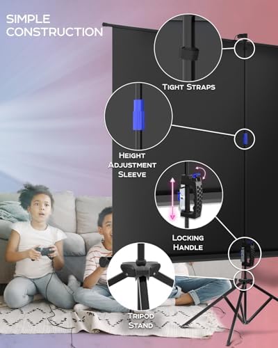 PropVue Projector Screen with Stand 120 inch for Movies & Presentations - Image 4