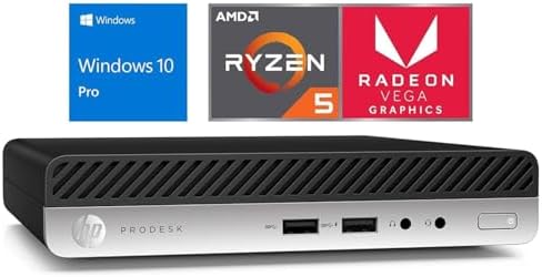 HP EliteDesk 705 G4 Mini Desktop Computer: AMD Quad-Core Ryzen 5 Pro 2400GE up to 3.8GHz, 8GB DDR4 RAM, 256GB SSD, Windows 11 Pro (Renewed) - Image 2