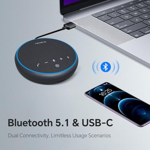 N newline Conference Speaker and Microphone, 2 Mics 360° Voice Pickup, AI Noise Reduction & Clear Calls, USB & Bluetooth Speakerphone, Up to 12H Call Time, for Small-to-Mid Meetings & Home Office - Image 6