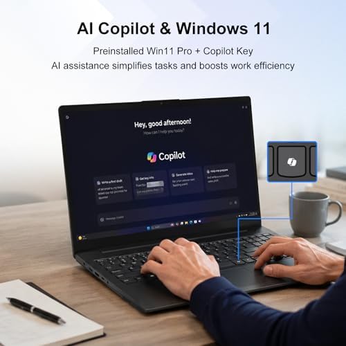 Lenovo V15 Gen 5 15.6” FHD Business Laptop, 8GB DDR5 RAM, 512GB Storage, Intel Core i3 6-core CPU(Beat Ryzen 3 7320U), W11 Pro, AI Copilot Key, Webcam w/Shutter, Security Chip Discrete TPM 2.0, Black - Image 6