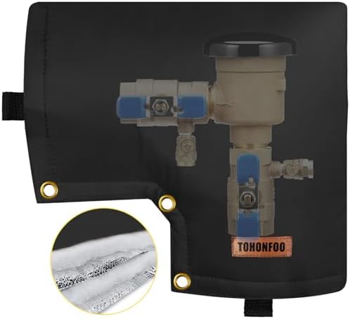 Backflow Preventer Insulation Cover for Vacuum Breaker, 13"W x 12"H, Black by TOHONFOO