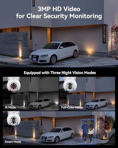 Wireless Security Camera System with 10" Monitor, 2X 3MP PTZ Camera - Image 5