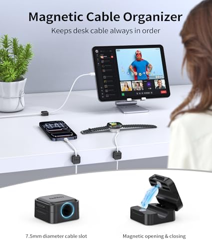 9 Pack Magnetic Cable Clips Cord Organizer,Desk Cable Management Accessories,Cord Clips,Adhesive USB Wire Holder Keeper Organizer for Home Office Desk Phone Car Wall Desktop Nightstand cable organizer - Image 2