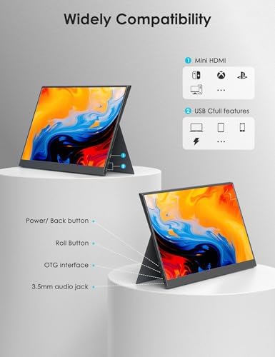 Anyuse 17.3" FHD 144Hz IPS USB-C HDMI Portable Monitor - Image 2