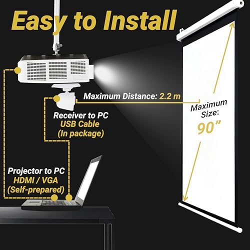 Interactive Whiteboard System -Smart Whiteboard with Electronic Pen, Compatible with Long Focus Projection, for Home Office Classroom and Presentation, Only for Windows - Image 3