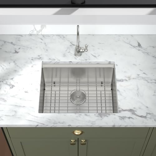 Mocoloo 24 Inch Undermount Kitchen Sink - 24 x 19 Bar Sinks Stainless Steel 16 Gauge Single Bowl Under Counter Small Kitchen Sink Workstation 10'' Deep Handmade Basin - Image 3