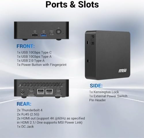 msi Cubi NUC AI+ Intel Core Ultra 7 355 Business Mini Desktop, 16GB + 512GB - Image 6