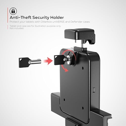 Premium Universe Floorstand - CTA Heavy-Duty w/Security Holder for Universe Series Cases - iPad Mini 6, 7/8/9, 10 Pro & Galaxy Tab Active 4 Pro - (OTT-PARAF) - Image 3