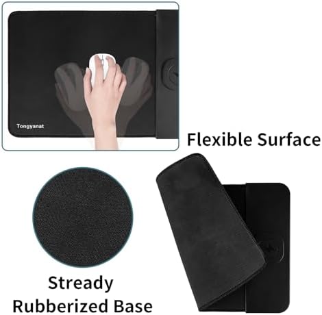 15W Wireless Charging Mouse Pad, 2 in 1 Desk Pad with Non-Slip Rubber Base, Fast Qi Wireless Charger for iPhone/Computers/Home Charging Devices, 12.8 * 8.5in Mouse Pad - Blue - Image 5