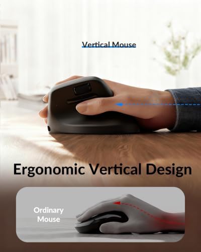 Keychron M5 8K Wireless Vertical Mouse with Thumb Wheel, PixArt 3950 Sensor - Image 3