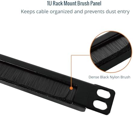 Tecmojo 2 Pack 0.5U Cable Management Brush Panel for 10" Server Rack, Rack Mount Cable Organizer for Network Cabinet, Black - Image 5