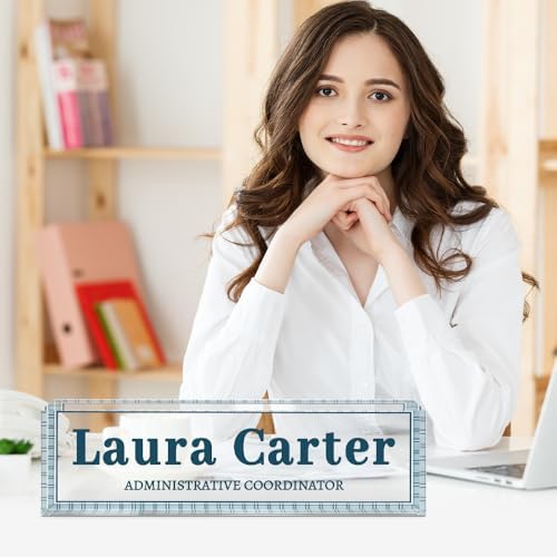 Custom Name Plate for Desk, Acrylic Desk Name Plate Personalized, Employee Appreciation Gifts, Office Desk Accessories for Women Men Teacher Nurse, Coworker Gifts for Manager Assistant (Indigo) - Image 2