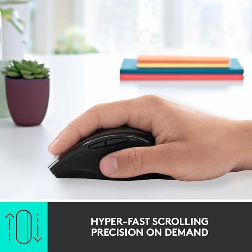 Logitech M705 Marathon Full Size 2.4 GHz Wireless Mouse - Black - Image 3
