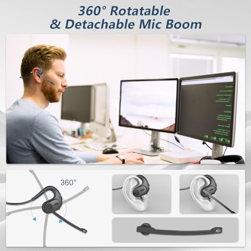 BANIGIPA Bluetooth Headset with Removable Microphone, Open Ear Headphones - Image 4