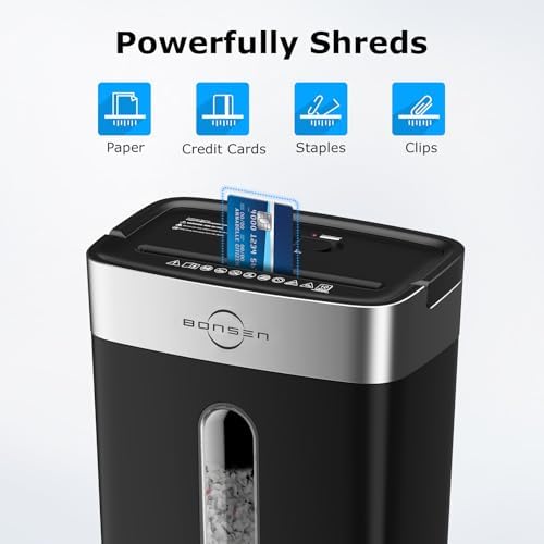 Bonsen 10-Sheet Cross Cut Paper Shredder for Home Office Heavy Duty - Image 5