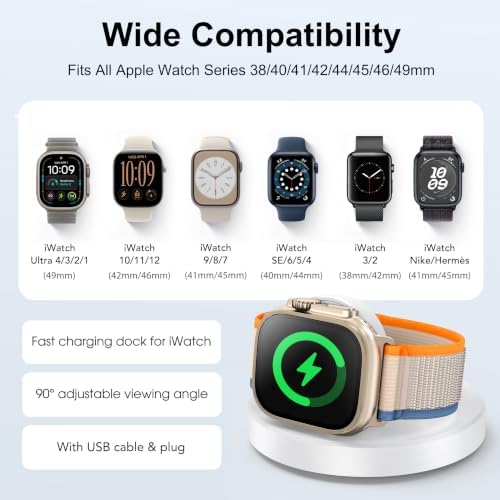 Upgraded for Apple Watch Charger,Portable Magnetic Fast Charging Dock - Image 5