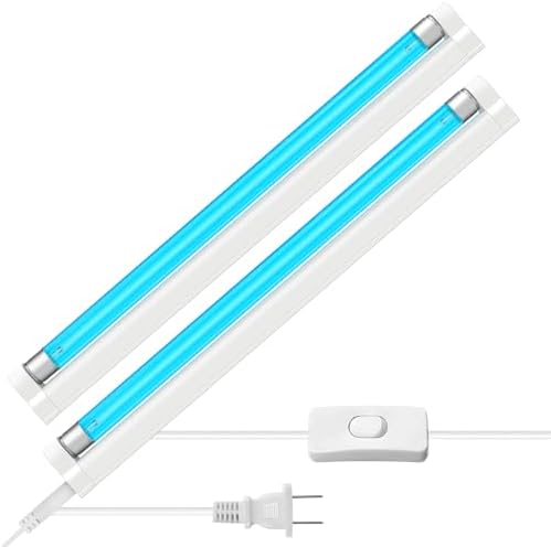 COOSPIDER 6W 2 Pack UV Light Ozone Free,253.7nm Sanitizer Lamp with Cord and Plug, UVC Lamp for Shoes/Closet/Cabinet/Bathroom 110V CTUV-6 by Coospider