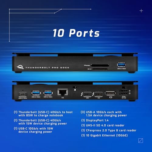 OWC Thunderbolt Pro Dock 10-Port Connectivity Solution for Mac/Windows - Image 2