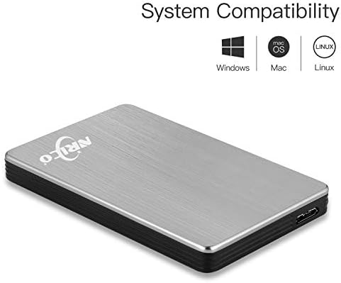 NRICO Portable External Hard Drive, USB 3.0, 2.5 Inch, (Grey, 500, GB) - Image 2