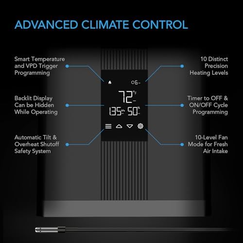 AC Infinity THERMOFORGE T3, Grow Tent Heater 530W, VPD Temperature Control - Image 4