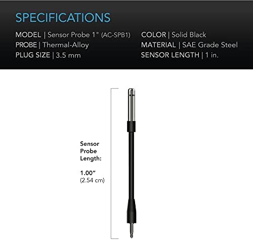 AC Infinity Controller Sensor Probe, Stainless Steel 1" Climate Detector - Image 5