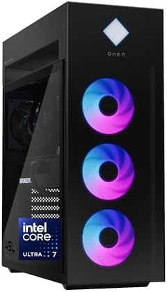 HP OMEN 45L Gaming Desktop, Intel Core Ultra 7 265K, 32 GB RAM, 1 TB SSD, NVIDIA GeForce RTX 5070 Ti, Windows 11 Pro, Microsoft Copilot, Tempered Glass, GT22-3060 (2025) by Unknown