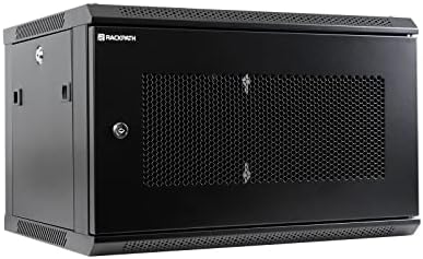 RackPath 6U Wall Mount Server Cabinet Network Rack Enclosure, Quiet Cooling Fan, Perforated Door, Black by RackPath