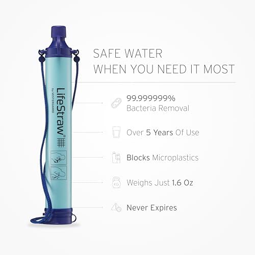 LifeStraw Personal Water Filter for Hiking, Travel and Emergency, Navy, 4 PK - Image 3
