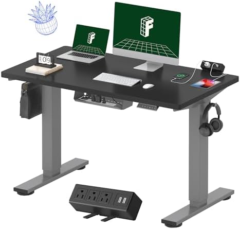 FLEXISPOT EN2 48"x24" Standing Desk with Power Strip Bundle, Black by Unknown