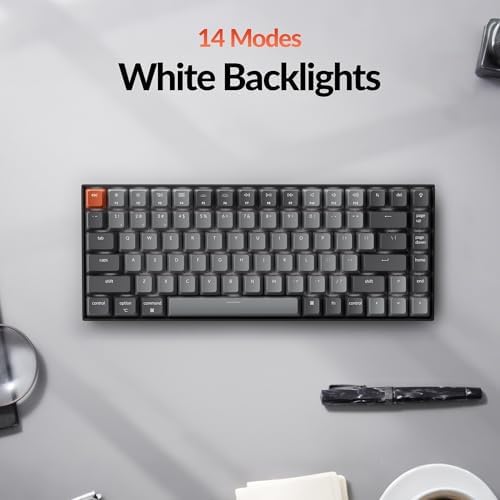 Keychron K2 75% Layout Bluetooth Wireless Mechanical Gaming Keyboard Silent K Pro Red Switch/White LED Backlit/USB C/Anti Ghosting/N-Key Rollover, 84 Keys, for Mac Windows - Image 4