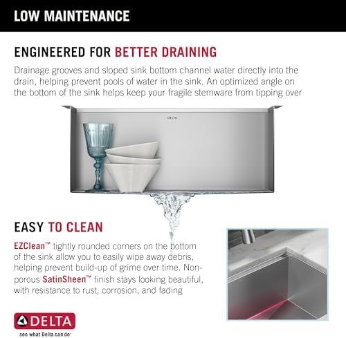 DELTA FAUCET Rivet 23-inch Workstation Kitchen Sink Undermount 16 Gauge Stainless Steel Single Bowl with WorkFlow Ledge and Kit of 5 Accessories, 95B9031-23S-SS - Image 5