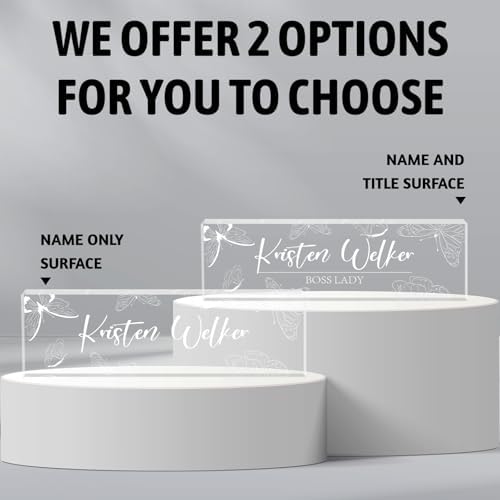Personalized Desk Name Plates, Acrylic Engraved Name Plate for Desk, Custom Office Gifts & Desk Decor for Women Men, Employee Appreciation Gifts for Boss Teacher Nurse - Image 2