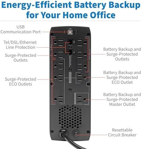 Eaton Tripp Lite ECO1500LCD 1500VA UPS 900W Battery Backup Surge Protector - Image 2