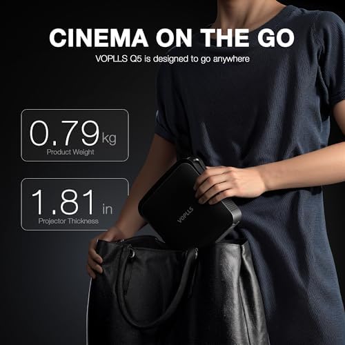 【Officially-Licensed APP & Native 1080P】Thinnest 1.81" Smart Mini Projector with WiFi and Bluetooth, Auto Focus & Keystone Portable Outdoor Projector, VOPLLS 250 ANSI 4K Home Movie Projector - Image 5