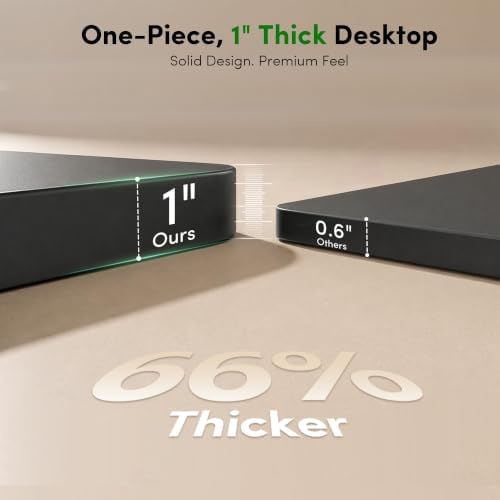 FEZIBO Triple Motors 25mm Tabletop L Shaped Standing Desk, 75" X 63" Electric Standing Gaming Desk Adjustable Height, Corner Stand up Desk with Splice Board, Black Frame/Black Top - Image 4