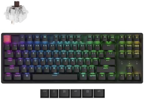 Keychron K8 V2 Wireless RGB Mechanical Keyboard, 87-Key TKL Layout, QMK Launcher Custom, Hot-Swap Brown Switch, Shine-Through Keycaps, Bluetooth 5.2 & Wired, Aluminum Frame, for Mac/Windows/Linux by Keychron