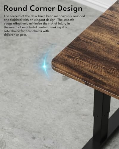 Large Electric Standing Desk, Gaming Desk, 55x24 Inch, Rustic Brown - Image 7